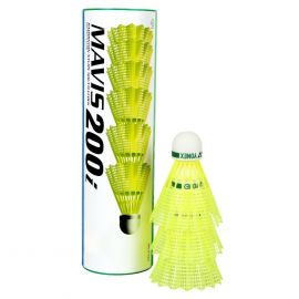 YONEX Mavis 200i Nylon Shuttle Cock Pack of 6 (Yellow)