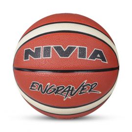 Nivia Engraver Basketball Suitable for Hard Surface - (Size 7, Brown)