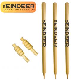 REINDEER Sports Wooden Wickets Cricket Three Stumps with Bails (Brown) Small Size