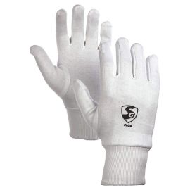 SG Club Cricket Wicket Keeping Inner Gloves for Junior-Youth-Adult | Cricket Kit for Kid | Use for Wicket Keeping and Batting | Faster Sweat Absorbtion | Cotton Material | Comfort Fit | White