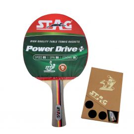 STAG Power Drive plus Table Tennis Racquet with Wooden case 174 grams Intermediate ITTF Approved Rubber (Multicolor)