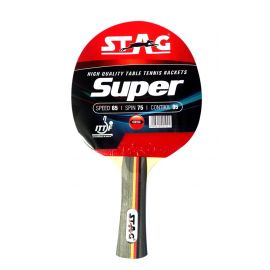Stag Super Table Tennis Racquet | 174 Grams | Intermediate | ITTF Approved Rubber | Multi- Color